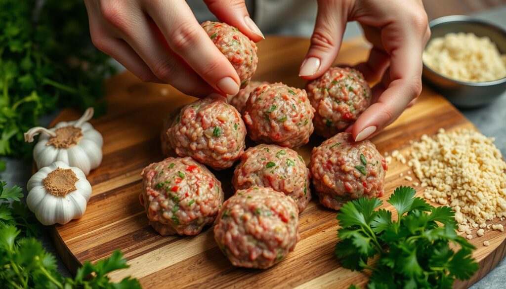 Técnica para formar albóndigas caseras Técnica para formar albóndigas caseras