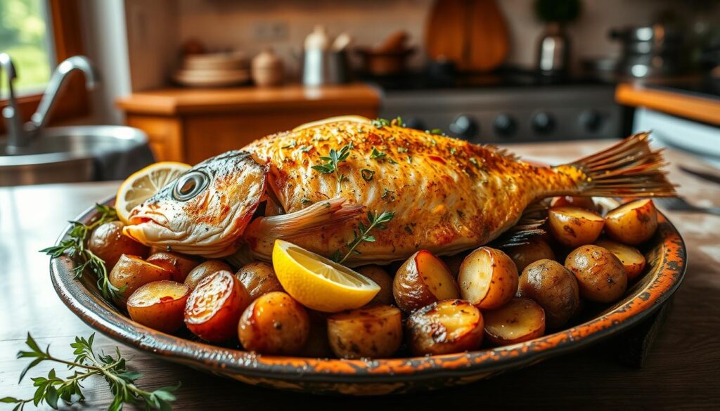 dorada al horno con patatas dorada al horno con patatas